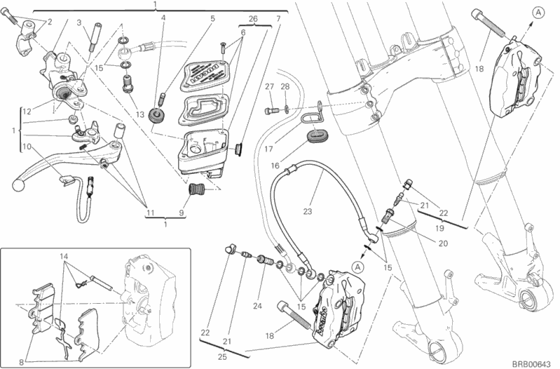Alle Teile für das Vorderradbremssystem des Ducati Diavel Xdiavel Sport Pack Brasil 1260 2018